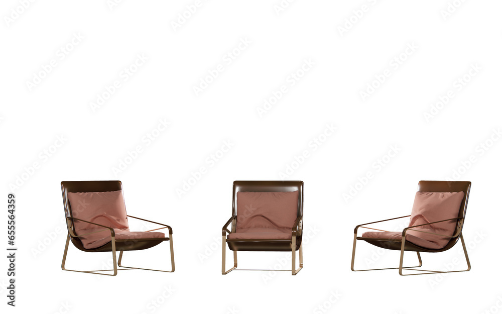 Obraz premium Leather Lounge Chair on a png background. Interior element