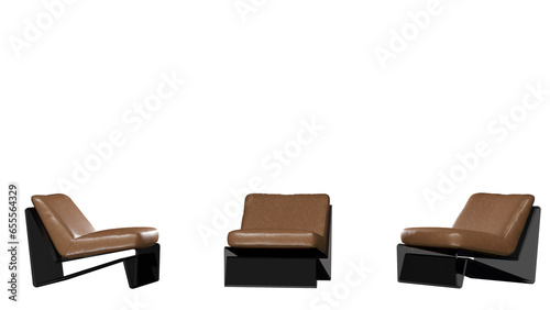 black iron chair, 3d randering, isomatic