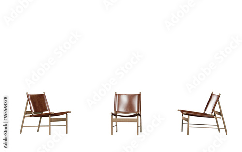 Rosewood & Cognac Leather Lounge Chair