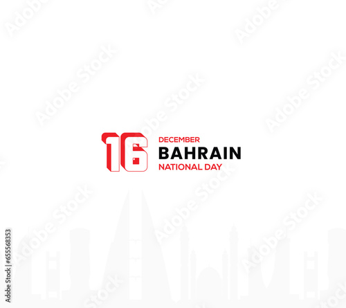 Bahrain national day 16 December, Social media post design. Happy independence day. 