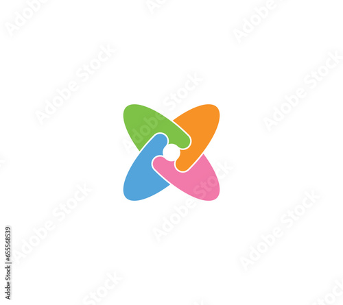 modern x orbit logo template designs vector illustration, Science Logo template, Technology Logo template