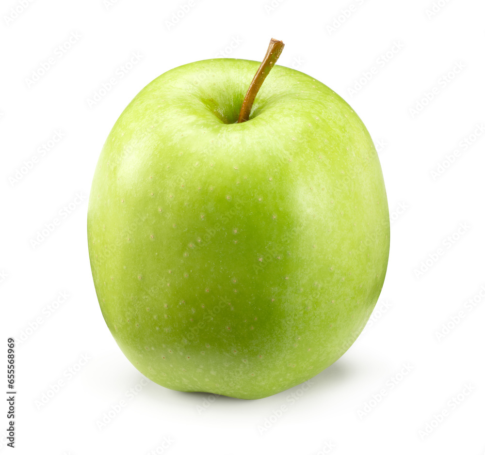 single green apple isolated on white background. clipping path single green apple isolated on white background. clipping path