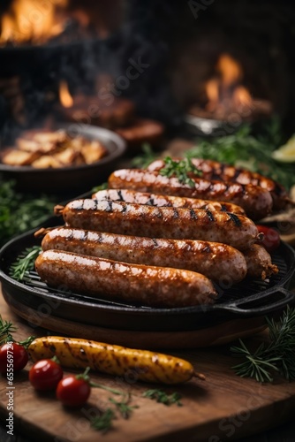 A plate of sausages
