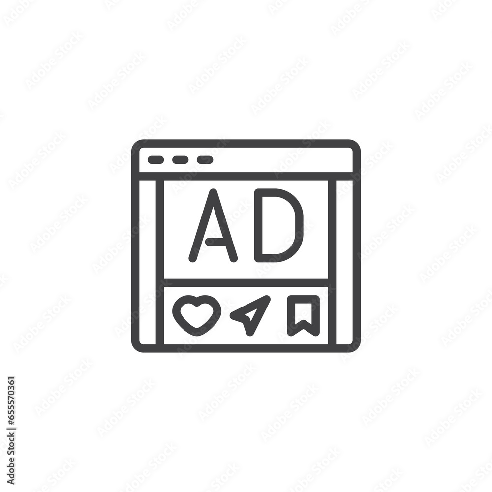 Online Ads line icon Online Ads line icon