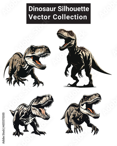 dinosaur silhouette Vector illustration isolated