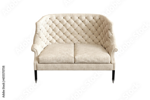 comfortable soft sofa isolated on transparent background, interior furniture, 3D illustration, cg render