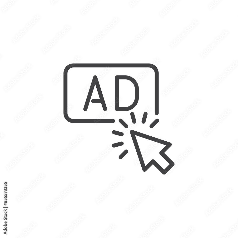 Ad click line icon Ad click line icon