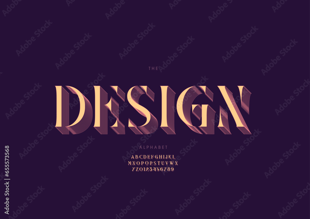 Fototapeta premium Vector of stylized modern font and alphabet