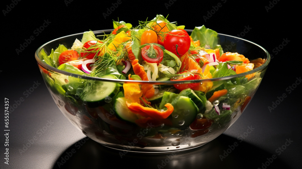 Vegetable salad in the bowl. Generative Ai Vegetable salad in the bowl. Generative Ai