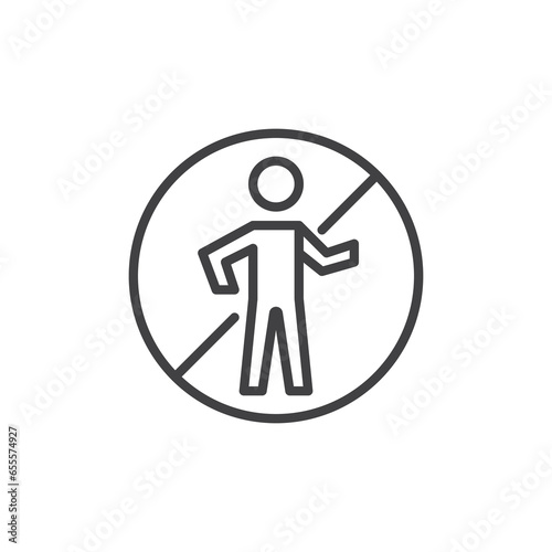 No trespassing sign line icon