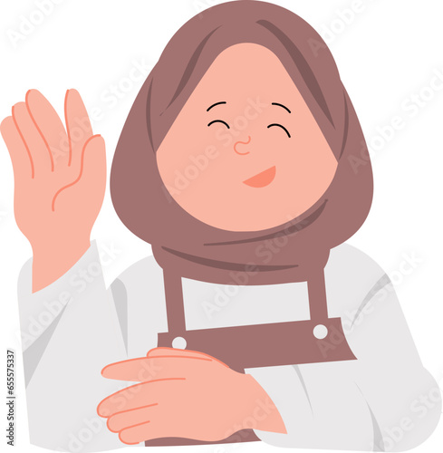 Woman Muslim Character Vector
