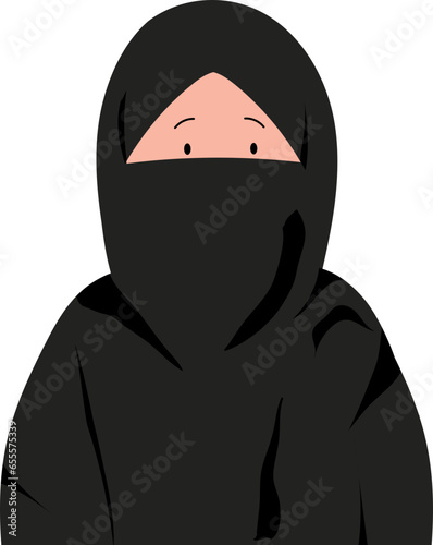 Woman Muslim Character Vector