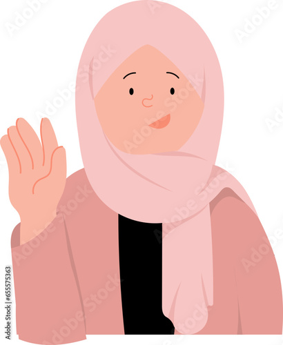 Woman Muslim Character Vector