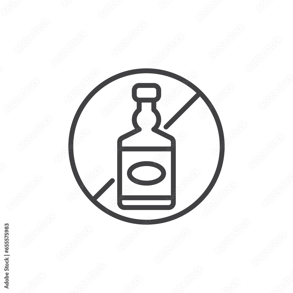 No Alcohol sign line icon No Alcohol sign line icon