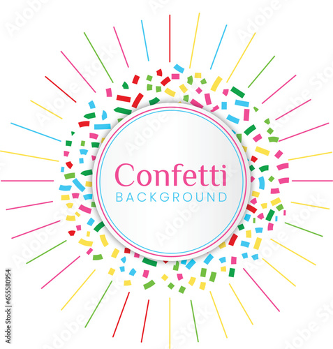 Colorful confetti background flat style