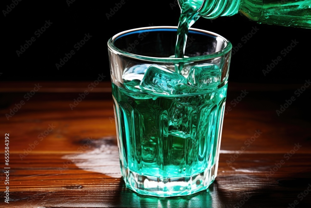 mouthwash pouring into a cup mouthwash pouring into a cup