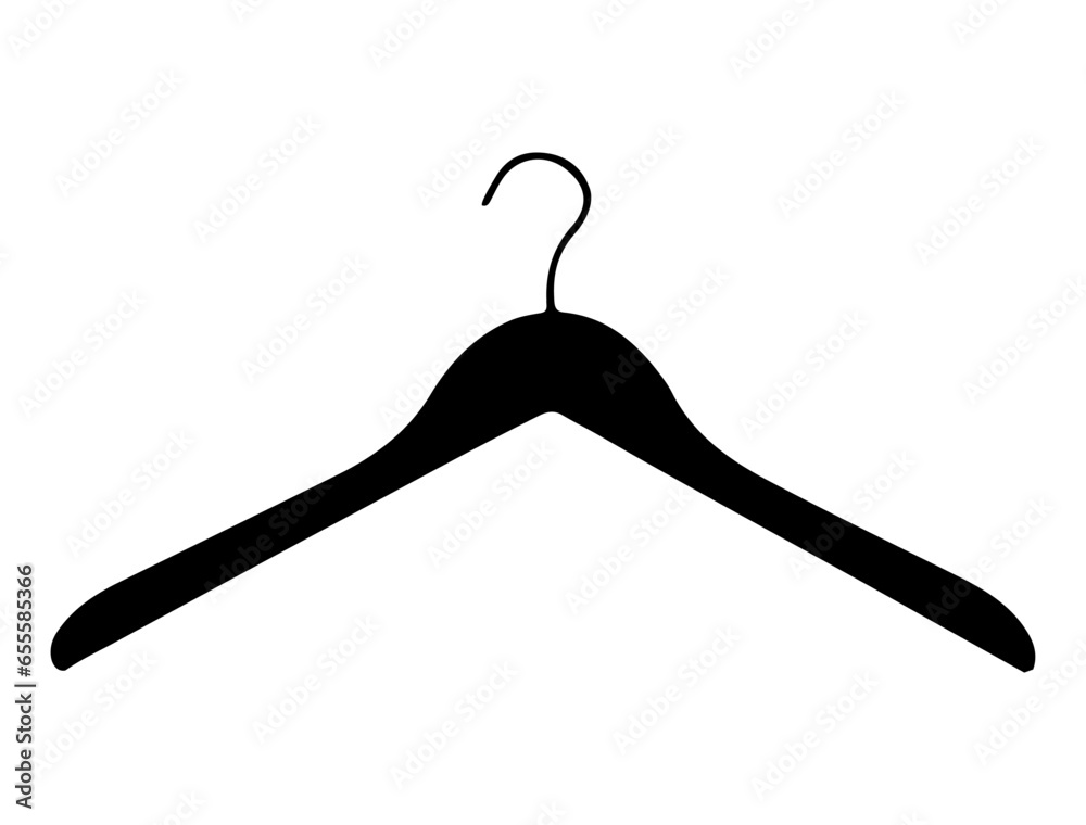 Clothing hanger silhouette vector art white background Clothing hanger silhouette vector art white background