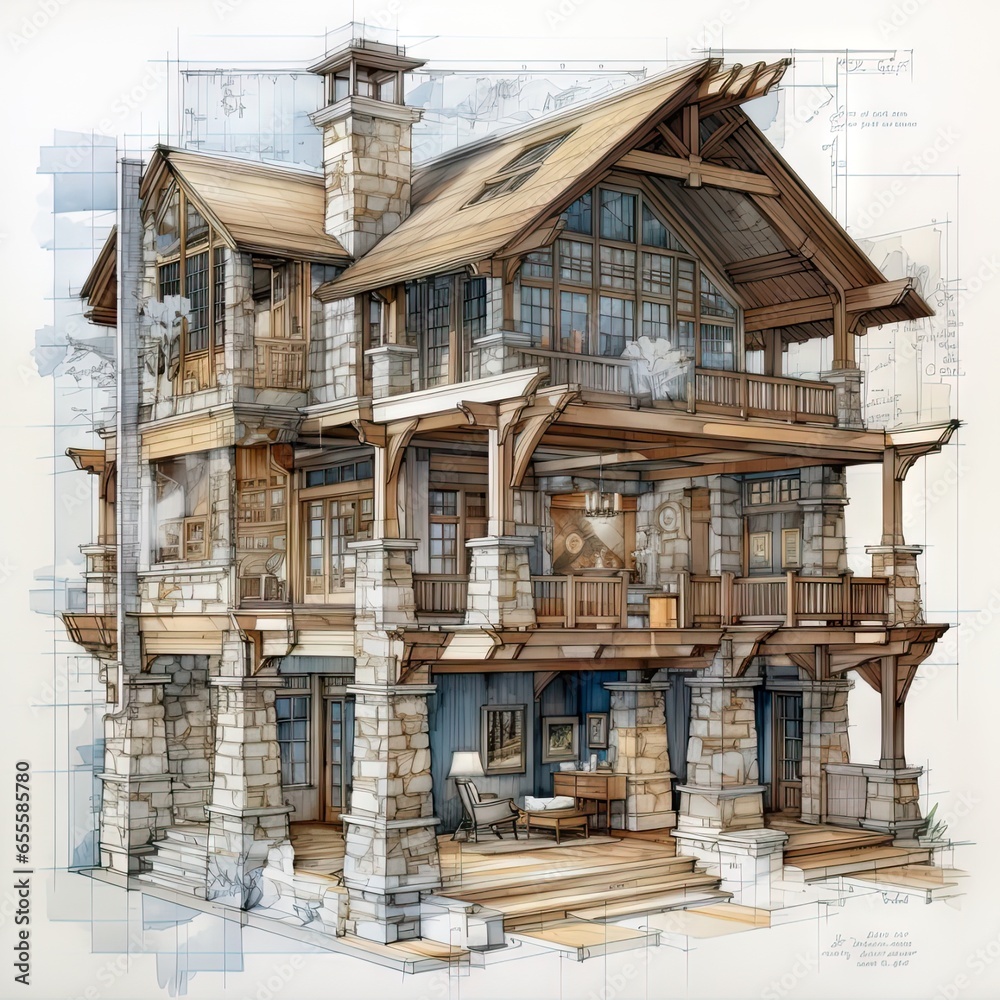 Fototapeta premium For architects or engineers Who want to design a house easily and quickly. It can also be reapplied as needed.