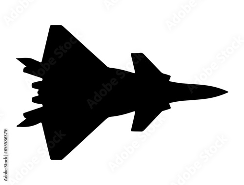 Fighter jet silhouette vector art white background
