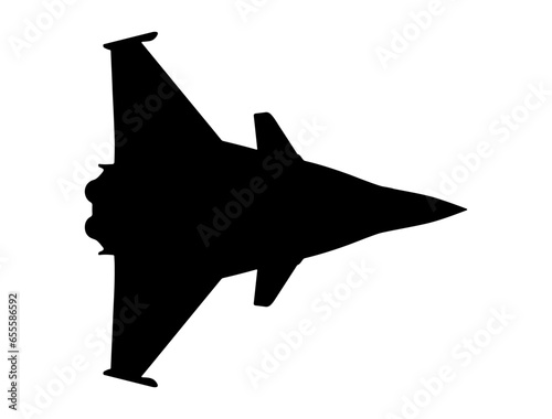 Fighter jet silhouette vector art white background
