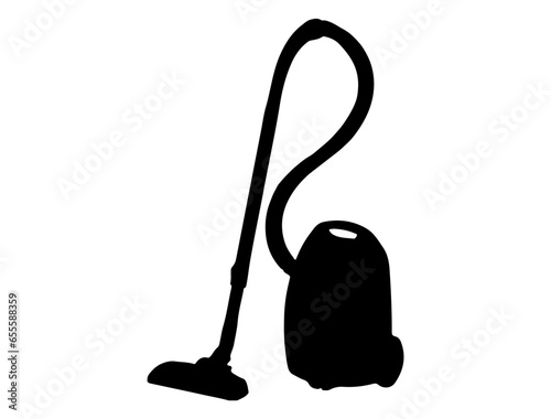 Vacuum cleaner silhouette vector art white background