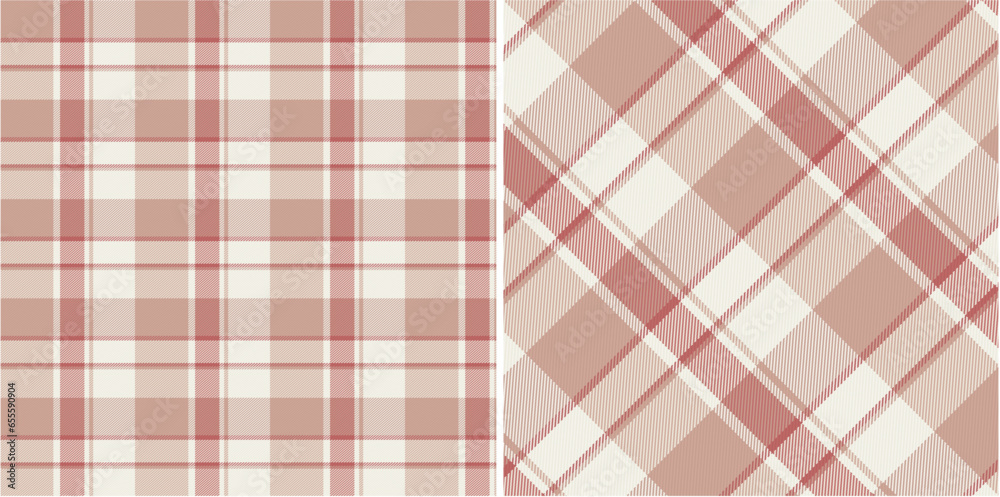 Vector checkered pattern or plaid pattern in pink and bw. Tartan, textured seamless twill for flannel shirts, duvet covers, other autumn winter textile mills.
Vector Format