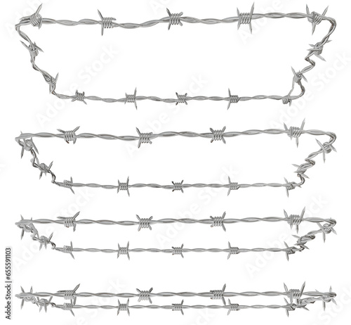 An photo showing rectangle barbed wires