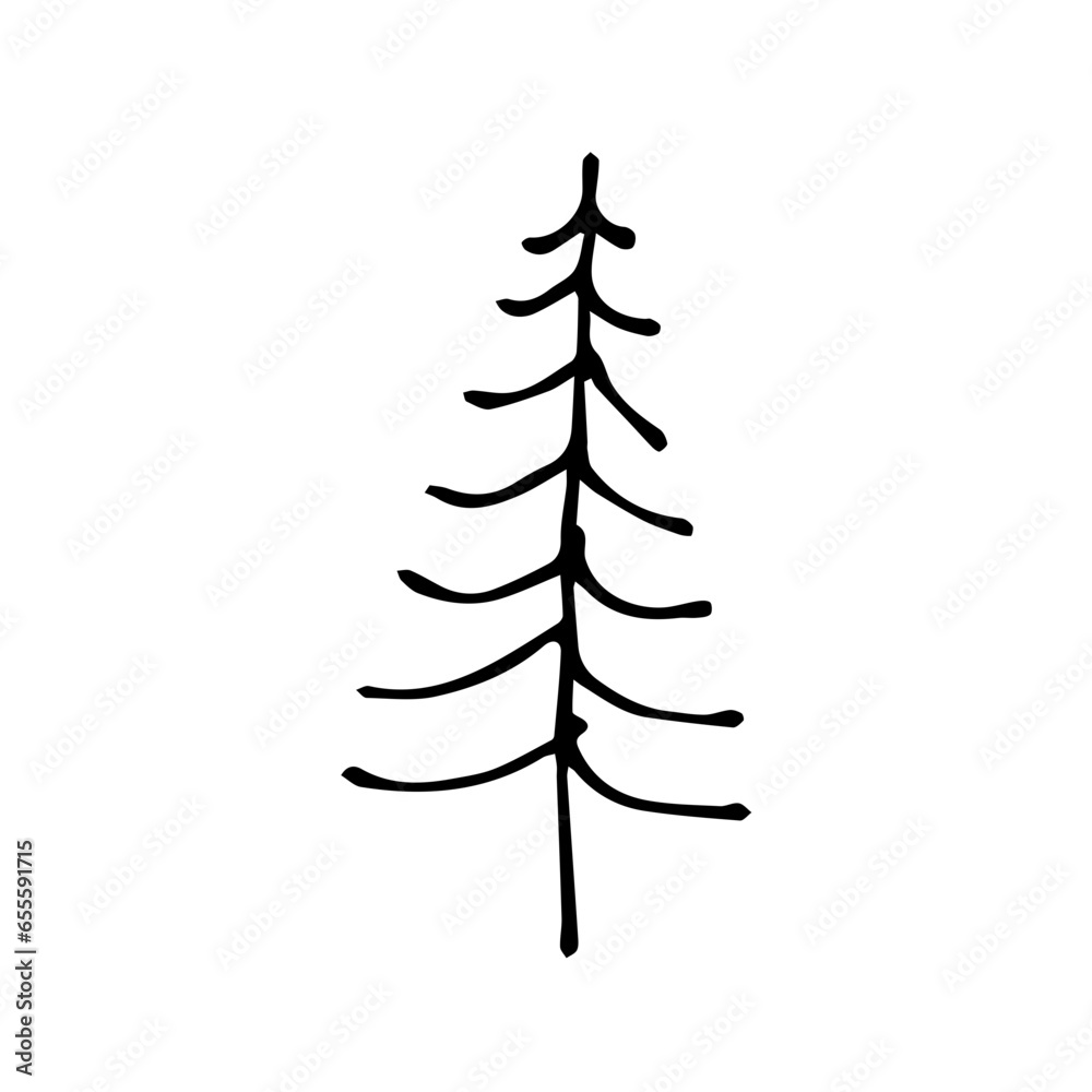 Chirstmas trees hand draw, doodle style Chirstmas trees hand draw, doodle style