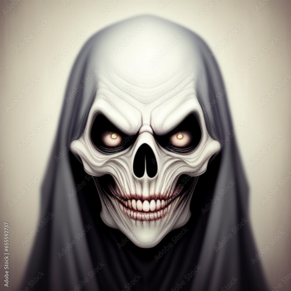 Atmospheric portrait of a sinister scary ghostly apparition.  Generative AI