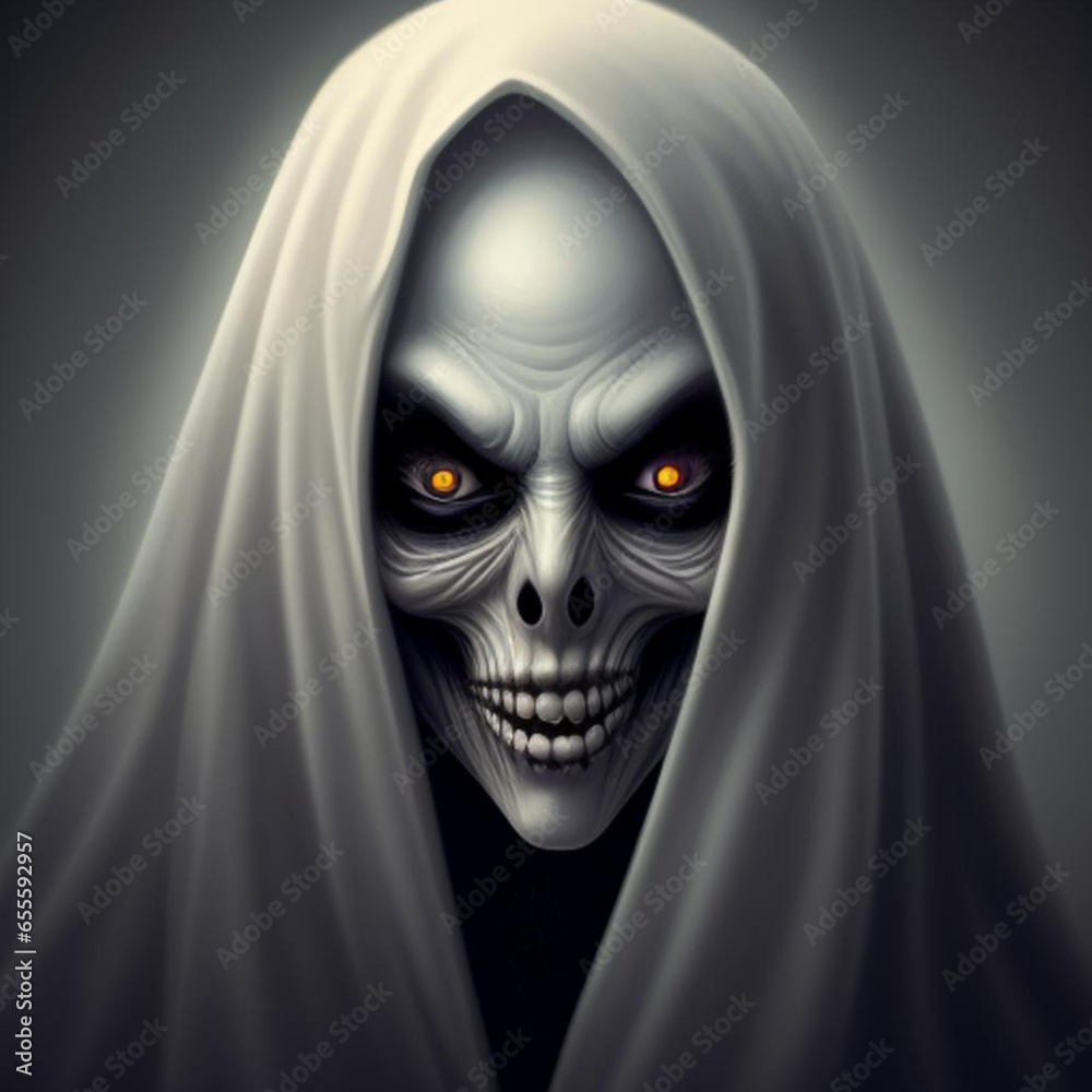 Atmospheric portrait of a sinister scary ghostly apparition. Generative AI Atmospheric portrait of a sinister scary ghostly apparition. Generative AI