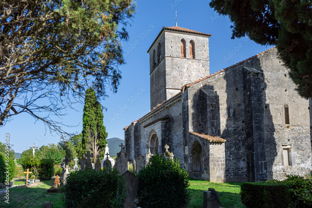 basilica Saint-Just de Valcabrère, 12th century, Comminges, French Republic, Europe basilica Saint-Just de Valcabrère, 12th century, Comminges, French Republic, Europe