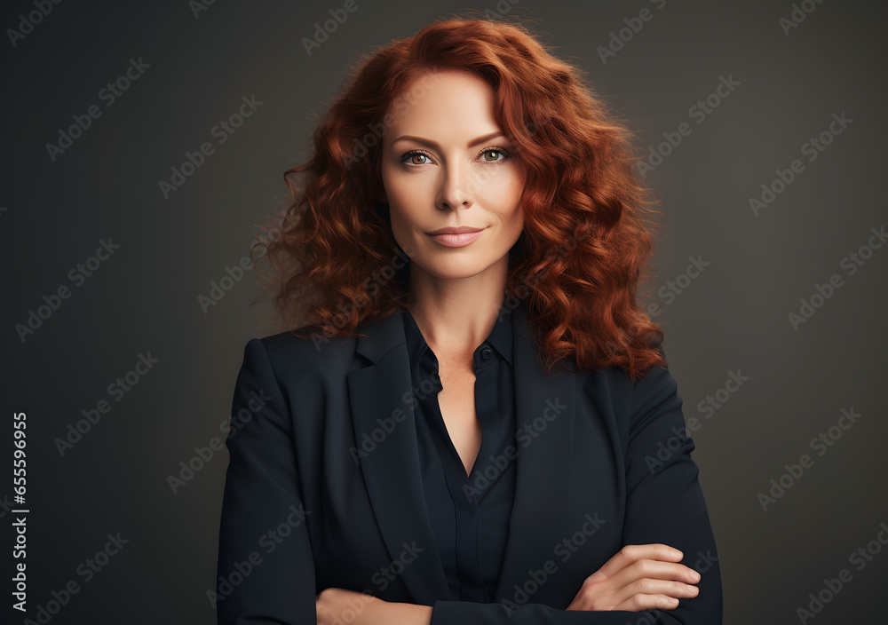 Professional middle age corporate woman. Generative AI Professional middle age corporate woman. Generative AI
