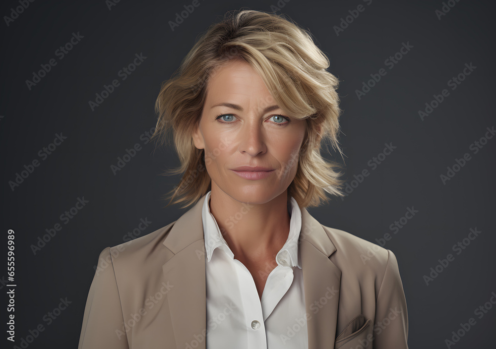 Professional middle age corporate woman. Generative AI Professional middle age corporate woman. Generative AI