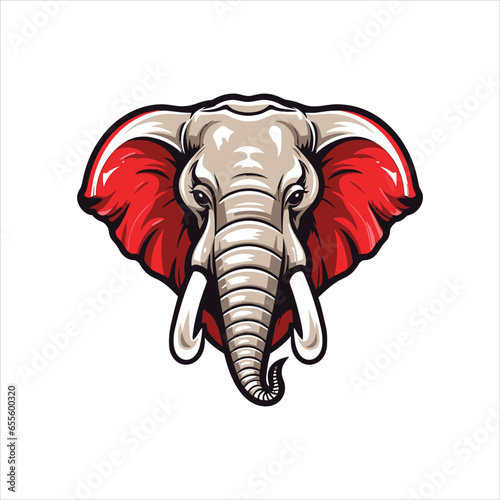 Vector elephant mascot logo template with white background