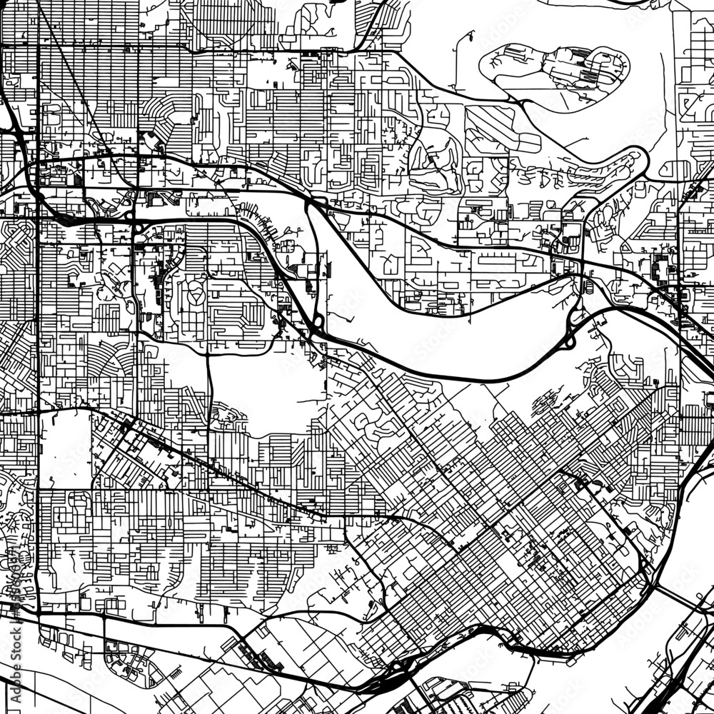 Obraz premium Square (1:1 aspect ratio) Vector city map of Burnaby British Columbia in Canada on a white background.