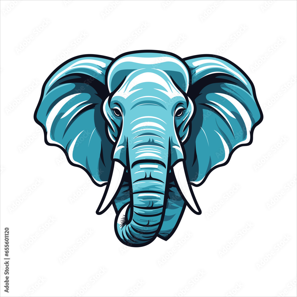 Vector elephant mascot logo template with white background