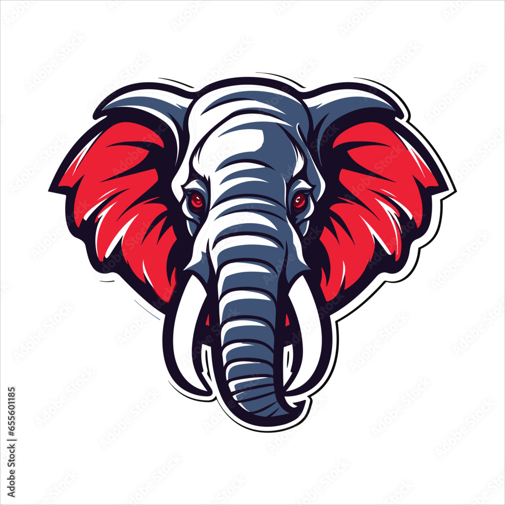 custom made wallpaper toronto digitalVector elephant mascot logo template with white background