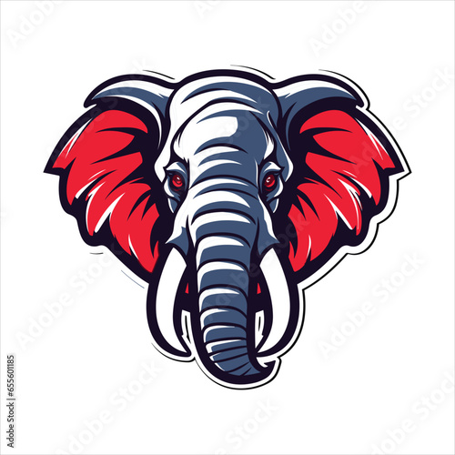 Wallpaper Mural Vector elephant mascot logo template with white background Torontodigital.ca