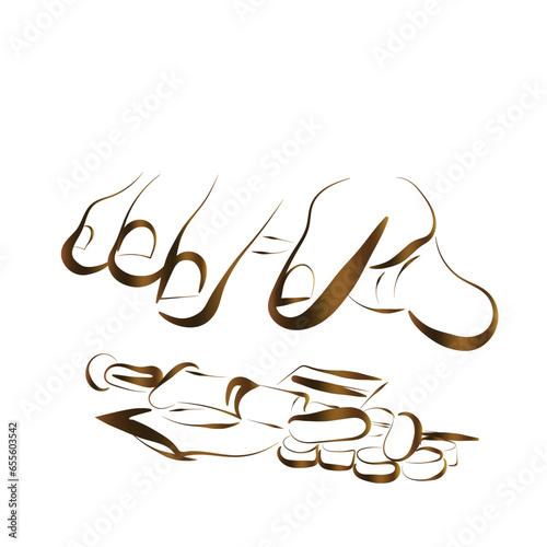 drugs addiction vector line art