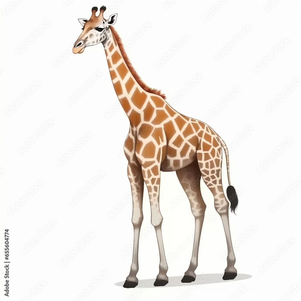 Obraz premium Giraffe standing tall. Vector illustration.