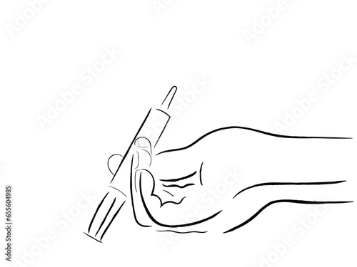 injection in hand of a adrug addict illustration