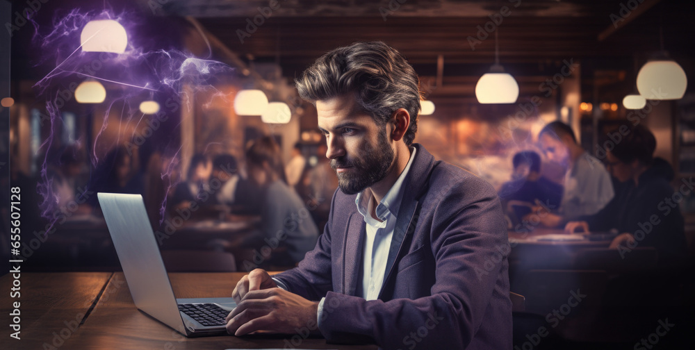 Business Professional Having Conversations in Office with Digital Devices