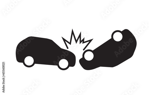 car crash icon isolated on white background. Car eccident. Vector illustration