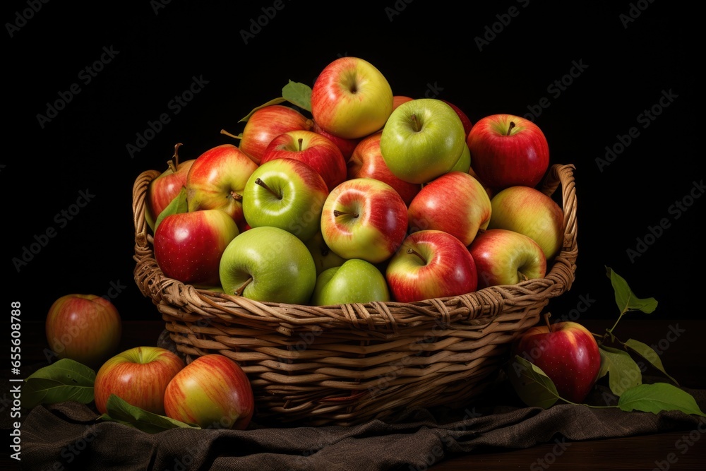 basket of apples divided by color basket of apples divided by color