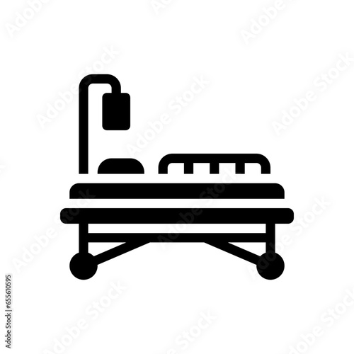 medical stretcher glyph icon