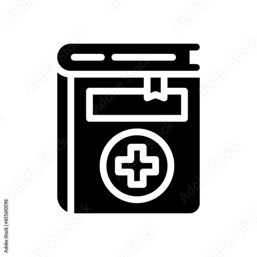 medical handbook glyph icon