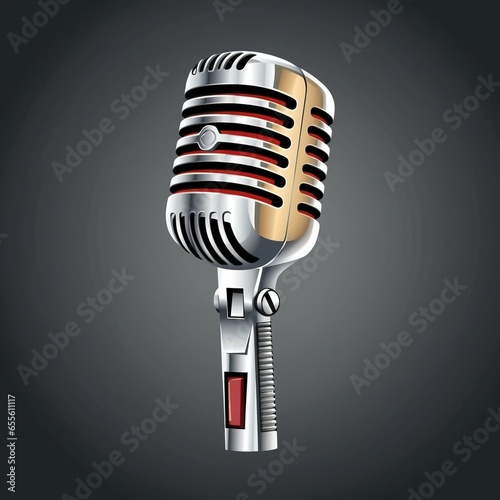 Old vintage microphone vector illustration
