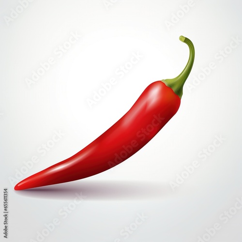Fresh red chilly on white background. vector illustration