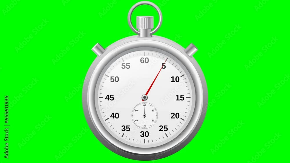 Loop animation of a stopwatch with the needle rotating in real time on
