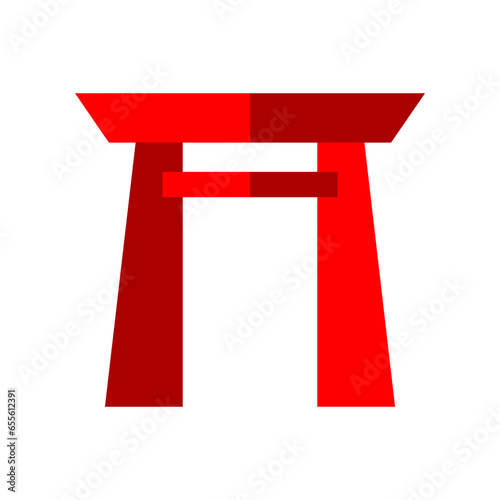 Red gate torii shrine japaness style icon flat vector design